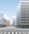 High street, business or shopping centre vector
