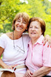Senior woman with mature daughter