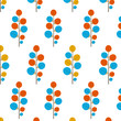 Seamless vector pattern with trees, leaves