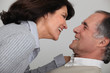 Mature couple laughing together
