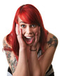 Screaming Woman With Hands on Face