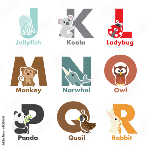 Vector: Alphabet animals Alphabet animals