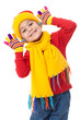 Funny girl in winter clothes