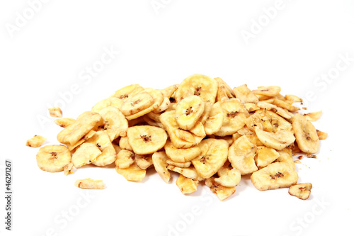 Photo: Bananenchips auf weiß isoliert Bananenchips auf weiß isoliert