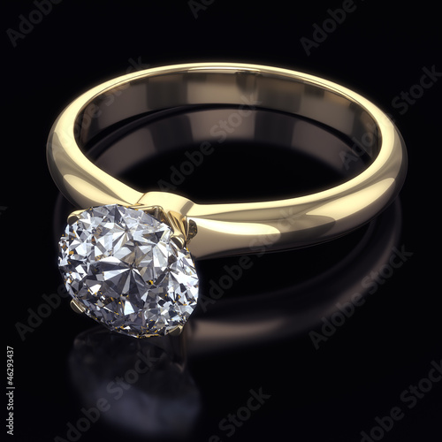 Illustration: Diamond ring - isolated with clipping path. Diamond ring - isolated with clipping path.