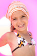 Girl with scarf and float