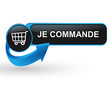 je commande sur bouton web design bleu