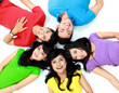 happy group of friends smiling