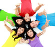 happy group of friends smiling