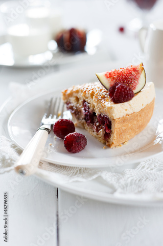 Photo: Tart with Cinnamon Cream, fresh figs, and raspberries Tart with Cinnamon Cream, fresh figs, and raspberries