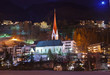 Mountains ski resort Solden Austria at sunset
