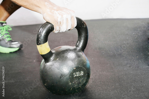 Photo: kettlebell crossfit workout on the gym kettlebell crossfit workout on the gym
