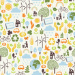 Vektor: seamless pattern with eco icons seamless pattern with eco icons