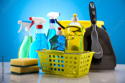 Photo: Variety of cleaning products Variety of cleaning products