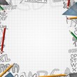 Illustration: school background with letters school background with letters