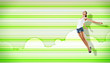 young woman dancing and jumping...