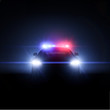 Police car with full array of lights. Vector illustration
