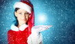 Portrait of girl wearing santa claus clothes