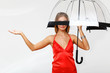 Photo: Portrait of young woman with umbrella Portrait of young woman with umbrella