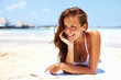 Gorgeous woman resting on beach