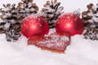Herz, rot Weihnachtsdeko Christbaumkugeln Tannenzapfen