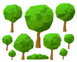 Set of trees 3d imitation . Vector illustration.