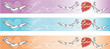 Banner - retro - Liebe - Herz - Taube