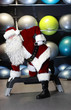 Photo: lively Santa Claus fitness training in gym lively Santa Claus fitness training in gym