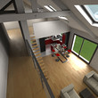 House with open plan kitchen
