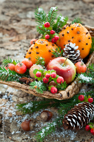 Photo: Christmas fruit basket Christmas fruit basket