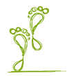 Sketch of green footprint for your design