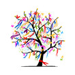Vektor: Abstract tree with ribbons for your design Abstract tree with ribbons for your design
