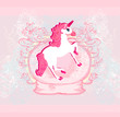 Vector Illustration of beautiful pink Unicorn.