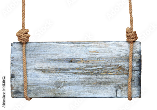 Photo: wooden sign isolated on a white background wooden sign isolated on a white background