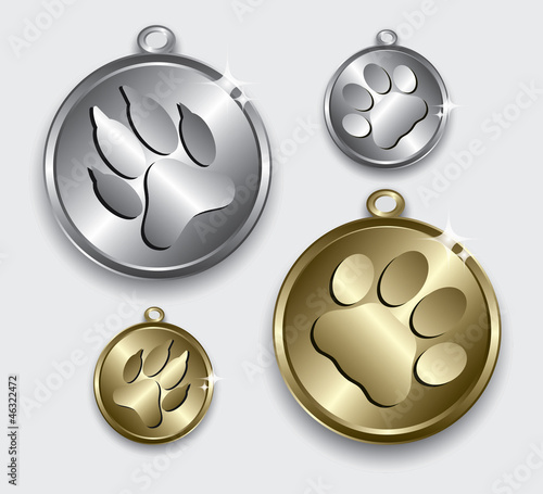 Vector: Collar medallion for cats and dogs Collar medallion for cats and dogs
