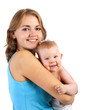 happy mother with baby