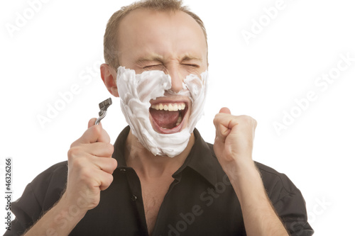 Photo: exclaming while shaving exclaming while shaving