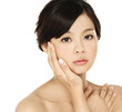 Close up of beautiful asian woman face