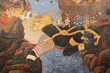 Hanuman painting on the wall. This is typical of Thai traditiona