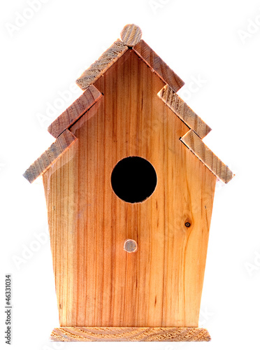 Photo: starling-house isolated on white starling-house isolated on white