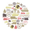 vector card with transport icons
