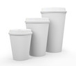 Illustration: White paper cups of coffee isolated on background illustration White paper cups of coffee isolated on background illustration