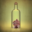 Anatomia de hombre dentro Botella