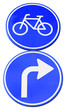 isolated dutch road sign with arrow turn right