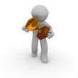 3d man with a gold trophy