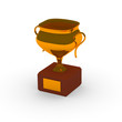 Gold trophy on a white background