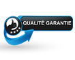 qualité garantie sur bouton web design bleu
