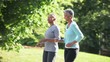 Mature Black women walking briskly in neighborhood