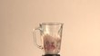Fresh fruit and champagne flies out of blender (slow motion)