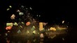 Vidéo : Colored chalk breaking into pieces (slow motion) Colored chalk breaking into pieces (slow motion)